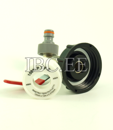 Adapter for IBC container 2" with valve 1/2" for Pipe Tap garden