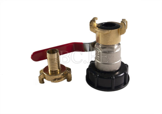 Adapter IBC - Geka coupling S60X6 female 1'' valve MM DN25 PN30 nikkel Geka hose brass 20 mm