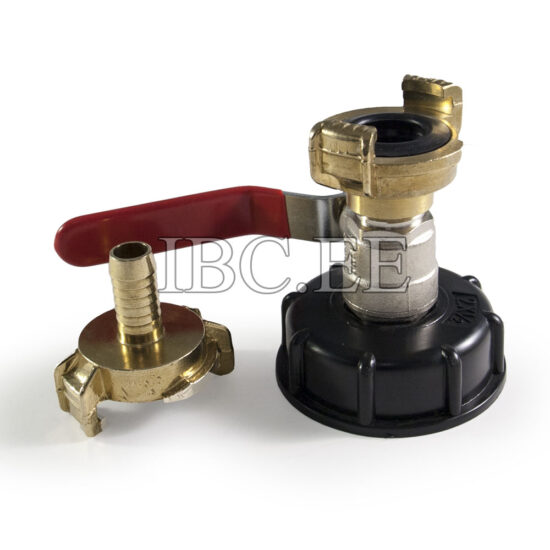 Adapter IBC - Geka coupling S60X6 female 1/2'' valve MM DN15 PN25 nikkel Geka hose brass 13 mm