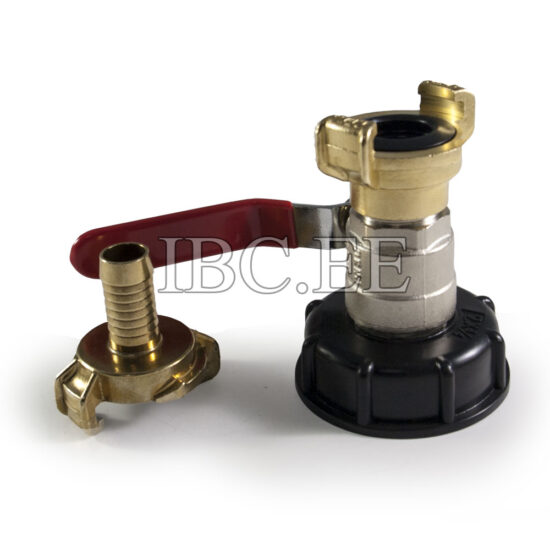 Adapter IBC - Geka coupling S60X6 female 3/4'' valve MM DN20 PN30 nikkel Geka hose brass 17 mm