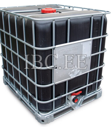 ReNewCube UN IBC 1000 Black – 1000L Reconditioned IBC with Used Frame and New Black UN-Certified HDPE Bottle