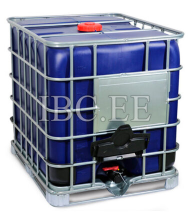 ReNewCube UN IBC 1000 Blue – 1000L Reconditioned IBC with Used Steel Cage and New Blue UN-Certified Inner Bottle